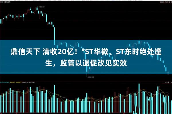 鼎信天下 清收20亿！*ST华微、ST东时绝处逢生，监管以退促改见实效